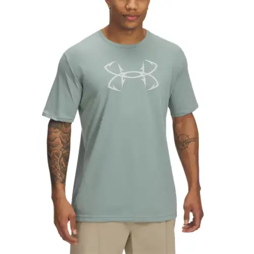 Under Armour Fish Hook Logo T Shirt Men's Light Green
