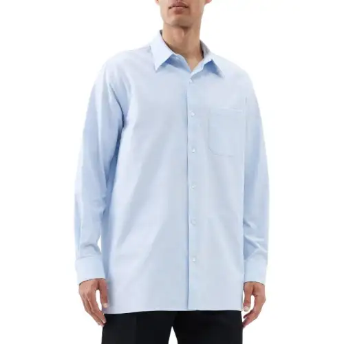 THE ROW Shirts Men's Sky Blue Pointed Collar Moderate Other