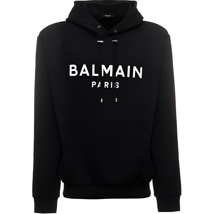 Мужское худи BALMAIN Logo (черное)