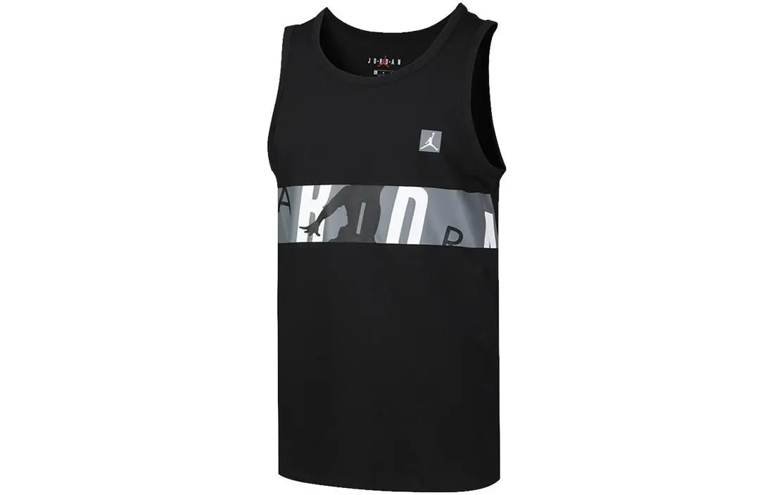Jordan Tank Tops Men's Black Crew Neck Moderate Other