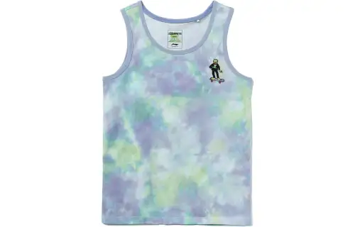 Li Ning X Disney Tank Tops Men's Blue Crew Neck Moderate Racerback