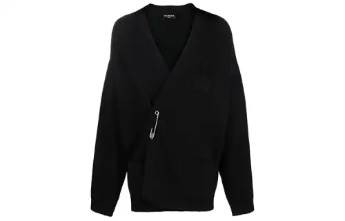 Balenciaga SS22 Knitted Fabric Cardigan Men's Black