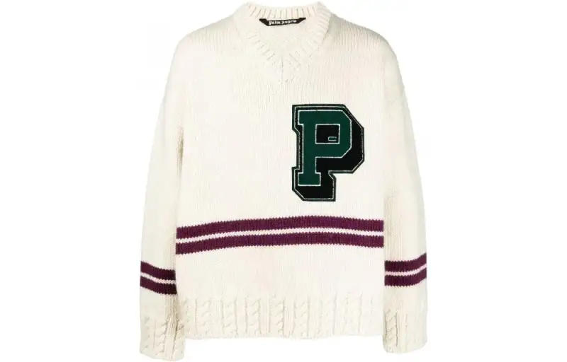 PALM ANGELS Logo-Patch V-Neck Jumper