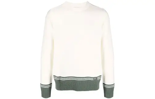 STONE ISLAND Sweaters Men's White Crew Neck Moderate Straight Fit