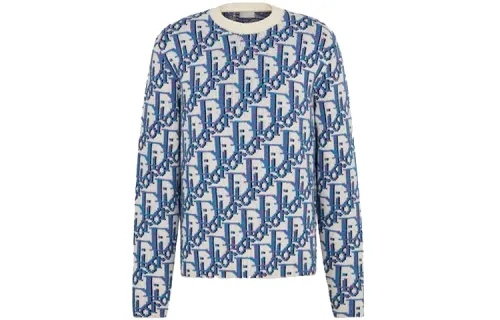 Christian DIOR Pre Owned Oblique intarsia Sweater