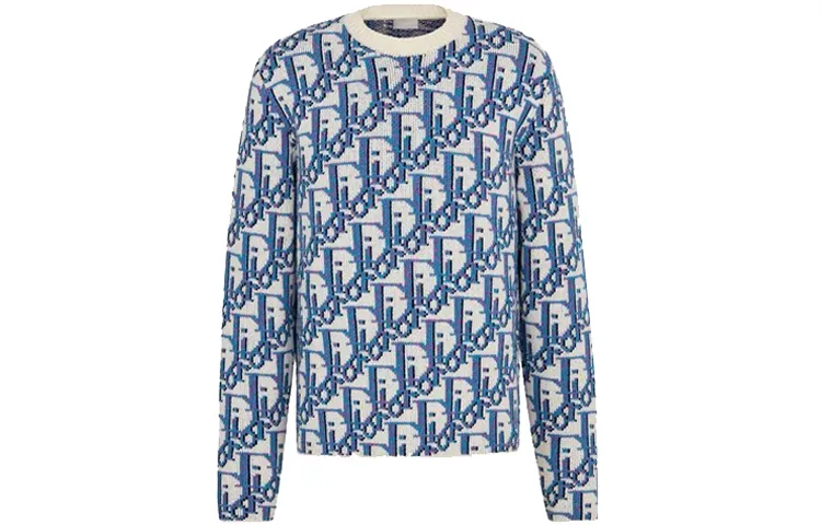 Christian DIOR Pre Owned Oblique intarsia Sweater