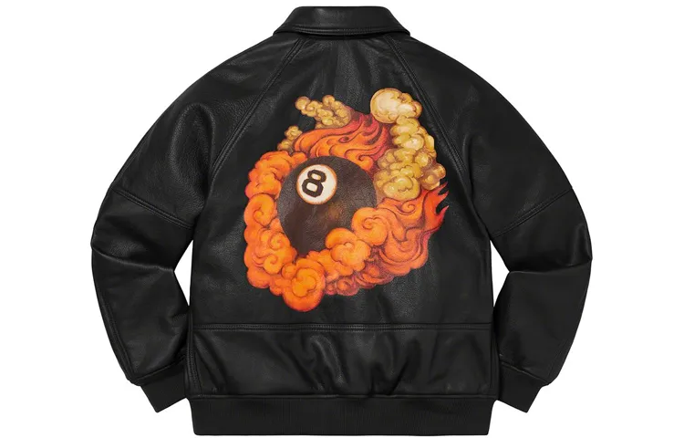 Supreme Martin Wong Leather Varsity