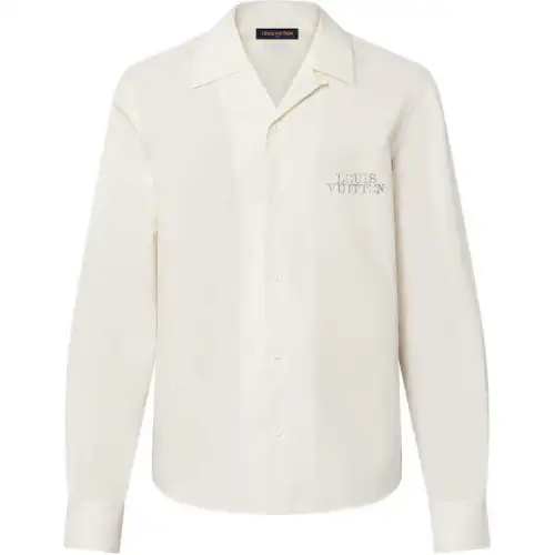 LOUIS VUITTON Embellished Open Collar Long-Sleeved Shirt