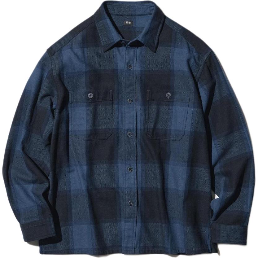 Рубашка UNIQLO в клетку (ярко-синяя)