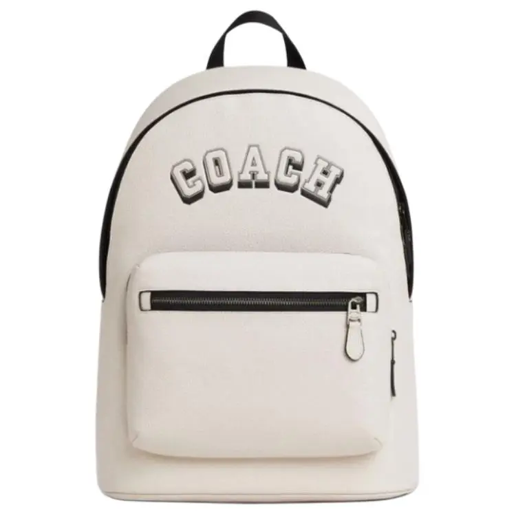 COACH Cow Leather Backpack Large Men's Black White