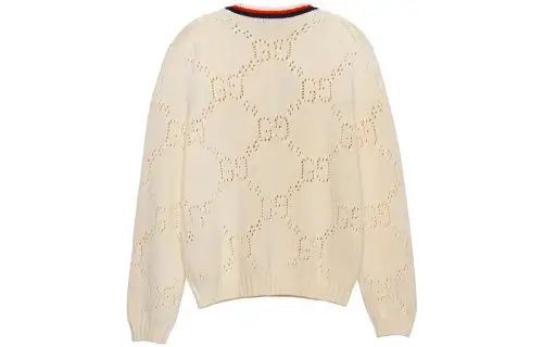 GUCCI Sweaters Men's Ecru Crew Neck Moderate Other