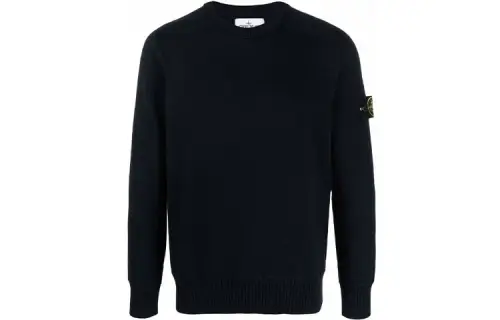 STONE ISLAND Sweaters Men's Marine Blue Crew Neck Moderate Straight Fit