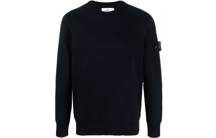STONE ISLAND Sweaters Men's Marine Blue Crew Neck Moderate Straight Fit