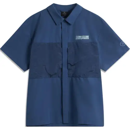 Li Ning Shirt Men's Dark Simple Blue