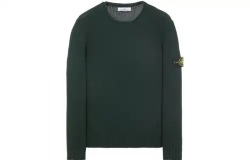STONE ISLAND Sweaters Men's Bottle Green Crew Neck Moderate Other