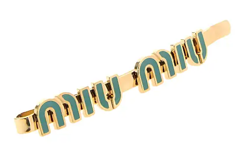 MIU MIU Metal Hair Clips Women's Gold