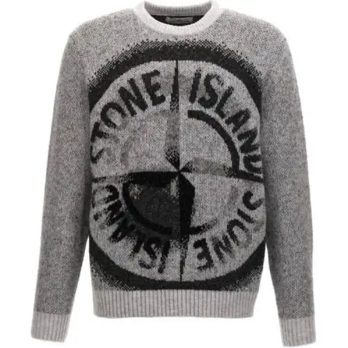 STONE ISLAND Logo Printed Crewneck Sweater