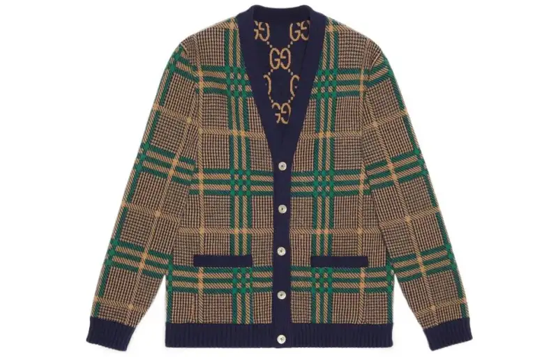 GUCCI FW22 Knitwear Men's Blue Camel