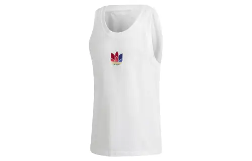 Adidas Originals Tank Tops Men's White Crew Neck Moderate Straight Fit