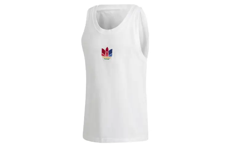 Adidas Originals Tank Tops Men's White Crew Neck Moderate Straight Fit