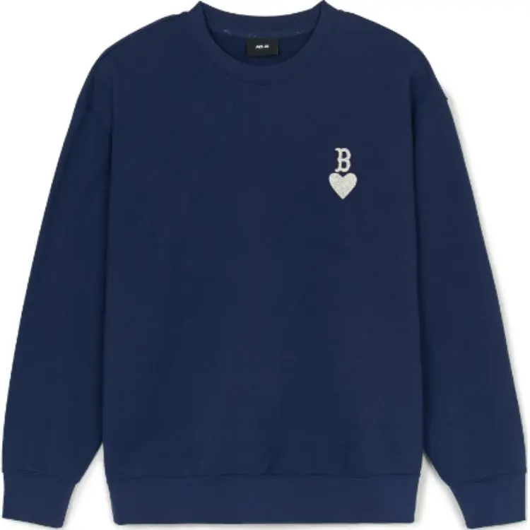 MLB Boston Red Sox Heart Overfit Sweatshirt Unisex Navy Blue