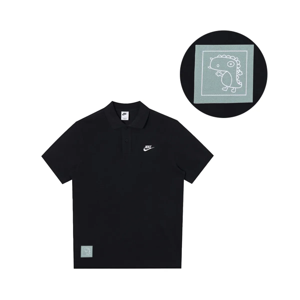 Nike Polo Shirts Men's Black Polo Collar Moderate Straight Fit