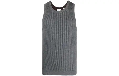 Burberry Tank Tops Men's Gray Crew Neck Moderate Other