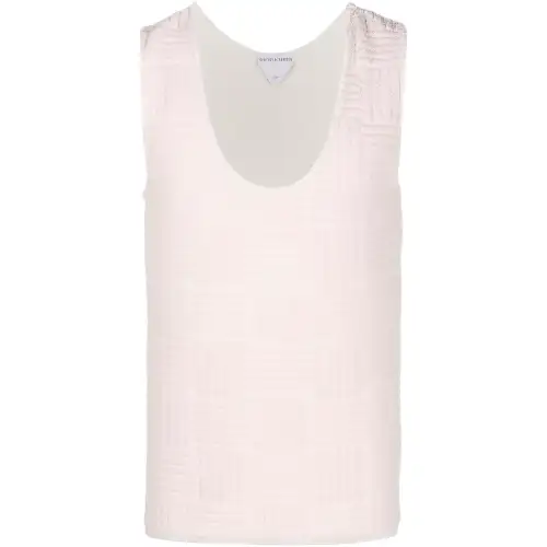 Bottega Veneta Tank Tops Men's Beige Crew Neck Moderate Straight Fit