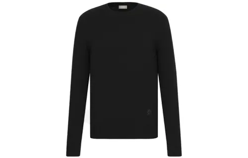 DIOR Quarterly New Products Cashmere Sweaters Men's Black Crew Neck Moderate