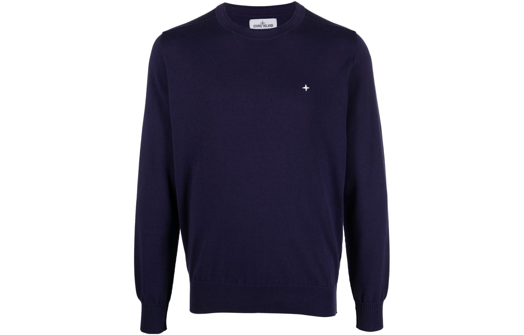 STONE ISLAND Sweaters Men's Blue Crew Neck Moderate Straight Fit