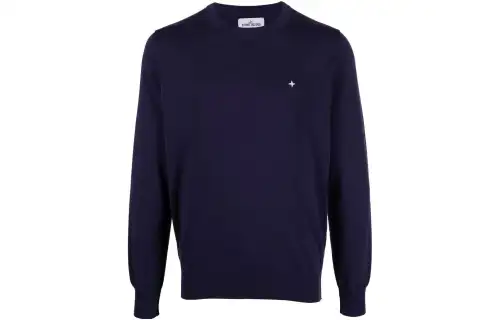 STONE ISLAND Sweaters Men's Blue Crew Neck Moderate Straight Fit
