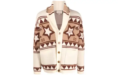 【ExclusivePrevious Season】star-pattern button-up cardigan