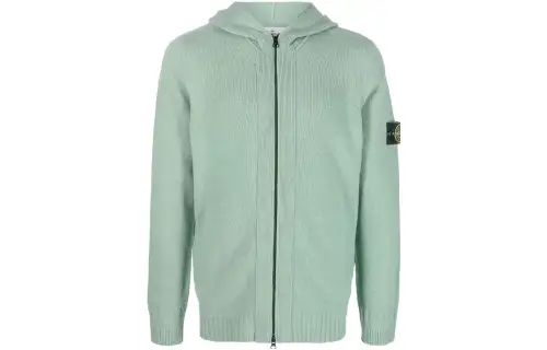 STONE ISLAND Sweaters Men's Green Hooded Moderate Other