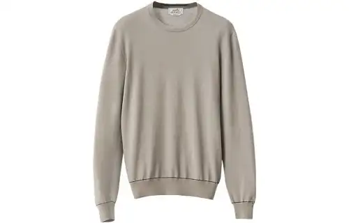 HERMES Sweaters Men's Gray Crew Neck Moderate Other
