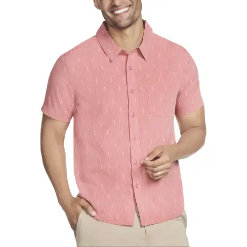 Skechers GO WALK Air Printed Short Sleeve Shirt Men's Pink