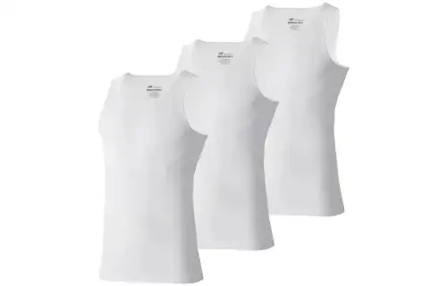 New Balance Tank Tops Men's 3 Pack White Crew Neck Moderate Racerback