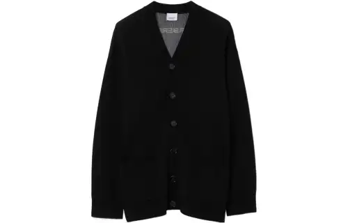 Burberry Sweaters Men's Black V Neck Moderate Other