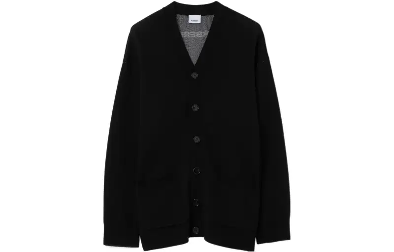 Burberry Sweaters Men's Black V Neck Moderate Other