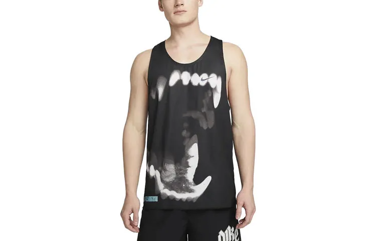 Nike Tank Tops Men's Black Crew Neck Moderate Straight Fit