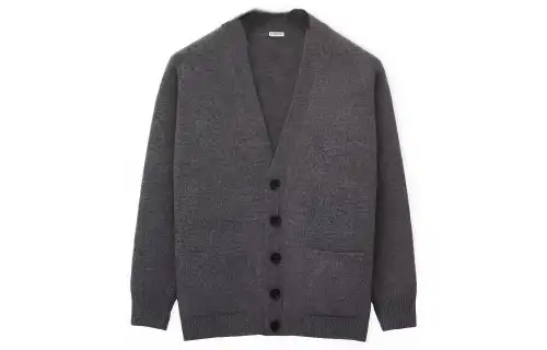 LOEWE SS23 Sweaters Men's Gray V Neck Moderate Cardigan