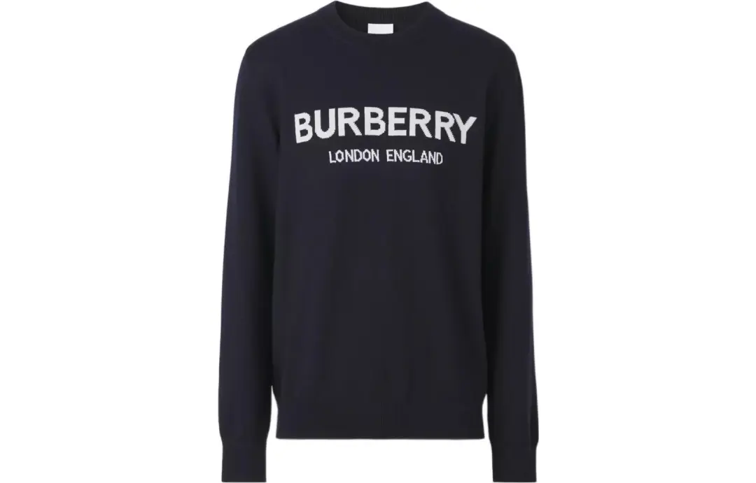 Burberry Logo Intarsia Wool Blend Sweater