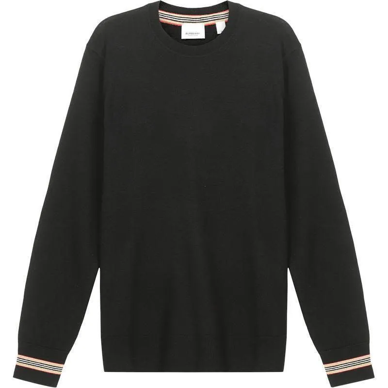Burberry Sweaters Men's Black Crew Neck Moderate Other
