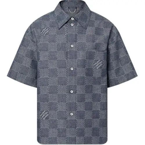 LOUIS VUITTON Damier Short-Sleeved Chambray Shirt