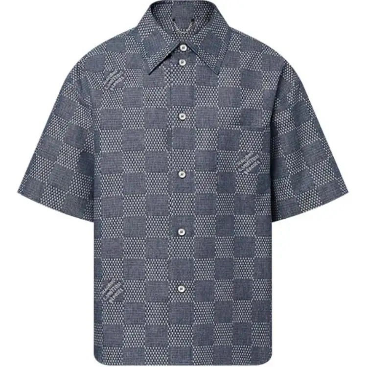 LOUIS VUITTON Damier Short-Sleeved Chambray Shirt