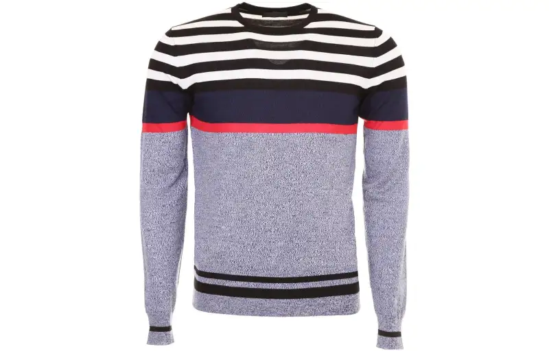 PRADA Sweaters Men's Gray Crew Neck Moderate A Line