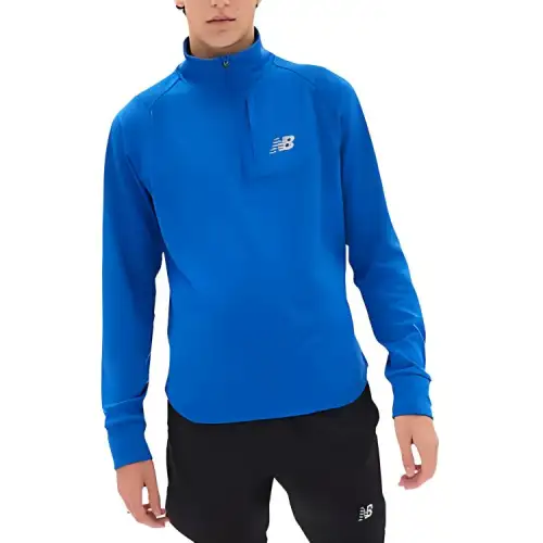 New Balance NB Heat Grid Half Zip Sweatshirt Men's Blue