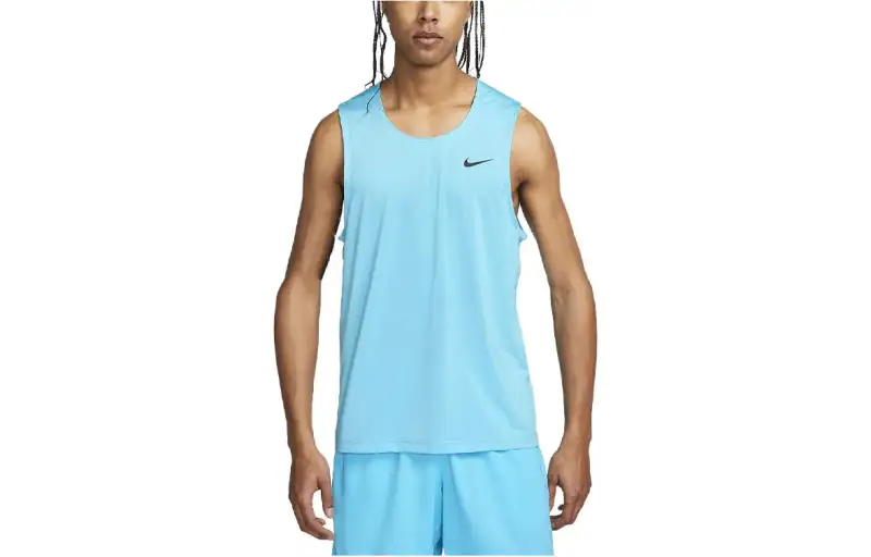Nike Tank Tops Men's Lake Blue Crew Neck Moderate Other