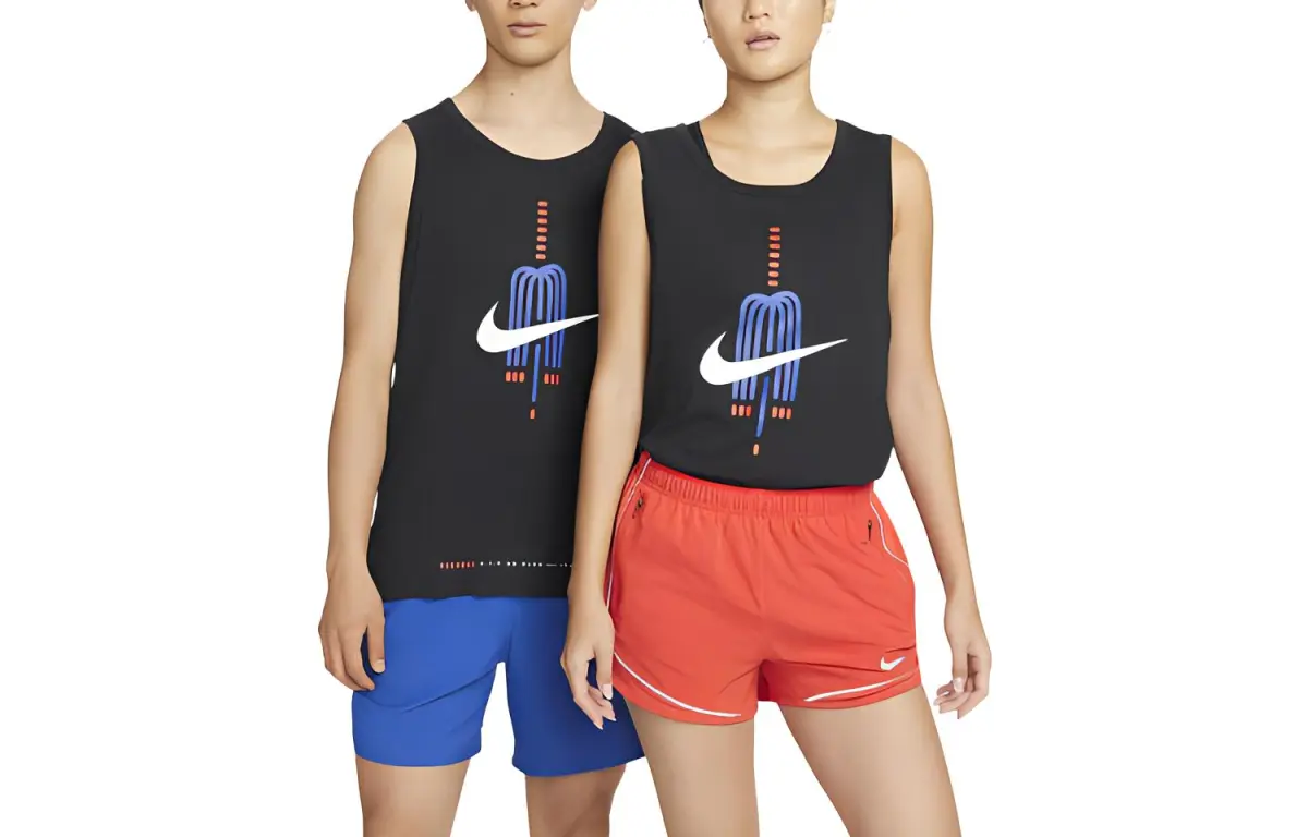 Nike Tank Tops Unisex Black Crew Neck Moderate Straight Fit