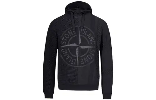STONE ISLAND Sweaters Men's Black Hooded Moderate Other