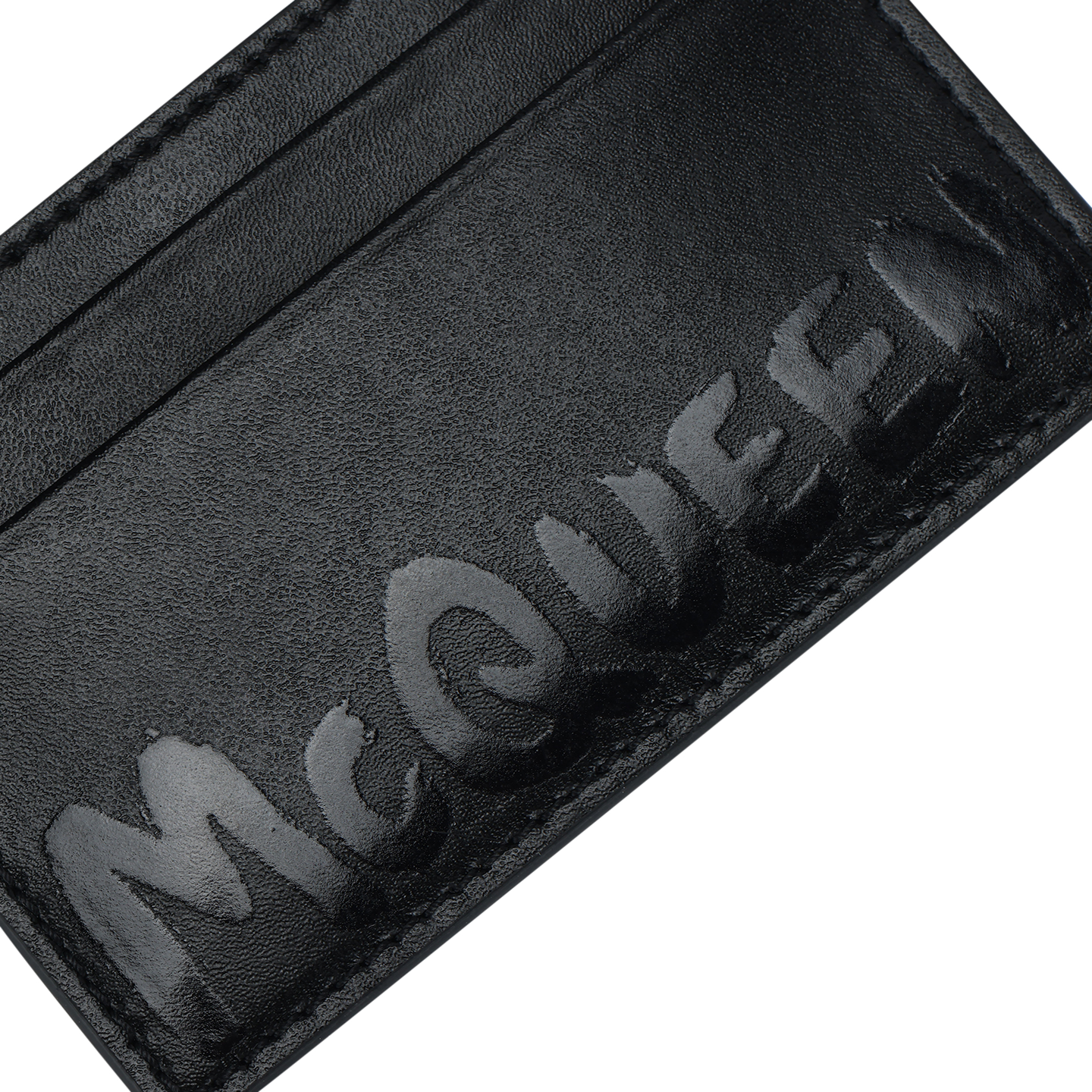 Мужская сумка-картхолдер Alexander McQueen Leather (черная) — фото 5